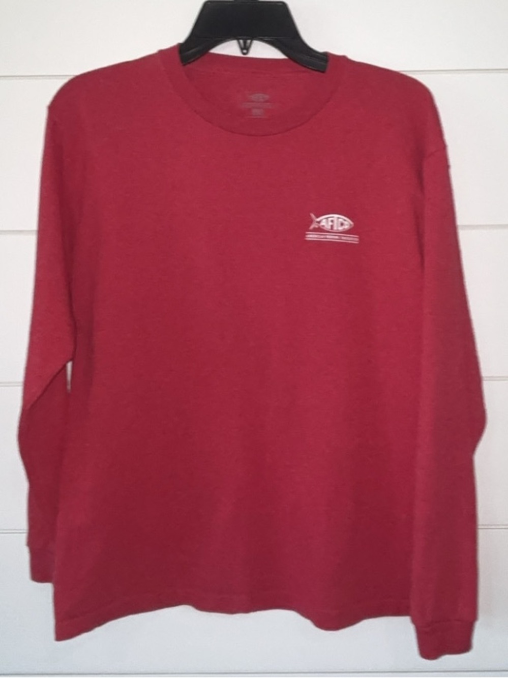 Aftco Red Long Sleeve Crewneck Tee